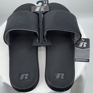 Russell Men’s Black Slide Sandals, Size 12